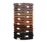 Wanmu 15 cintas elásticas para el cabello marrón Grab & Go para cabello grueso y rizado, antideslizantes, sin arrugas, sin daños, accesorios para el cabello para mujer