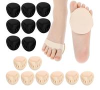 Wanmu 8 pares de almohadillas para antepié, almohadillas antideslizantes para la bola del pie, almohadilla metatarsiana reutilizable, tacones altos invisibles, calcetines sin dedos, medio calcetín
