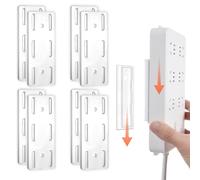 Wanmu 8 unidades de soportes autoadhesivos sin perforación, regleta de enchufes, fijador, soporte de pared para organizar enchufes, cajas de pañuelos, ordenador, cocina