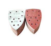 Wanmutrun Papel de Lija Mouse Set 100 piezas 11 Hoyos Grano60 Hojas de Lija Triangular para Lijadora de Detalle Mouse