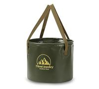 Wanna - Agua plegable para acampar al aire libre, multifuncional, gran capacidad, cubo de pesca portátil, almacenamiento compacto, almacenamiento de agua extensible para vehículos (verde militar, 20 L