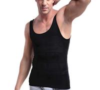 WannGe Chaleco Camiseta Moldeadora Adelgazante para Hombres, Camiseta de Compresión Muscular Tipo Tank, Negro , XL