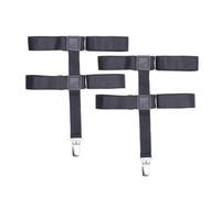 WannGe Liga de muslo ajustable para mujer, liguero elástico para piernas con clips, ligas góticas punk para calcetines altos hasta el muslo, B-negro, talla única