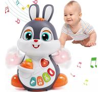 Wanonoo Conejo Musicales Juguetes Niños 1 Año, Juguetes de Pascua Interactivo Juguetes Bebes 6 8 12 Meses Juguete para Gatear con música y Luces 1 Año Conejo de Pascua Regalos para Bebes Niños 1 2 3