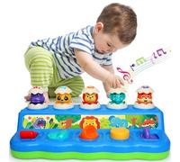 Wanonoo Juguete Bebé 1 Año Interactivo Educativo Pop-Up con Luces y Sonidos, Juguete Montessori Causa y Efecto con Animales, Regalo Niño Niña 12 18 Mese Motricidad Fina Juguete Cumpleaños Navidad