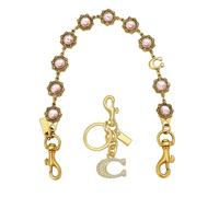 WANSENAMZ Abalorio de cadena para bolso, monedero, llavero, accesorio para bolsa de mujer, Flor + diamante C-glod, Medio