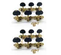 WanShi 2X Clavijas de Afinación de Cuerdas de Guitarra Clásica Izquierda Derecha Claves de Afinadores de Cabezales de Máquina Accesorios de Guitarra Profesional 3L3R, Negro