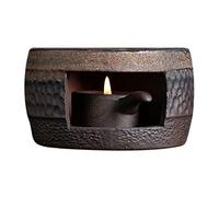WanShi Calentador de tetera de cerámica gruesa japonesa hecho a mano, calentador de té retro de cerámica, soporte para velas, estufa de té, tetera B