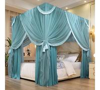 Wansiman Cortinas Cama con Dosel Malla,Cortina de 4 Esquinas para Cama de Princesa,Cortina de Cama con Dosel para Adultos,Tres Aberturas Laterales,para Terraza,Interior Y Exterior,DecoracióN