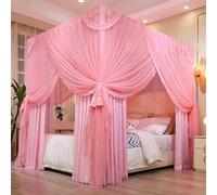 Wansiman Cortinas Cama con Dosel Malla,Cortina de 4 Esquinas para Cama de Princesa,Cortina de Cama con Dosel para Adultos,Tres Aberturas Laterales,para Terraza,Interior Y Exterior,DecoracióN