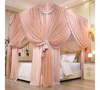 Wansiman Cortinas Cama con Dosel Malla,Cortina de 4 Esquinas para Cama de Princesa,Cortina de Cama con Dosel para Adultos,Tres Aberturas Laterales,para Terraza,Interior Y Exterior,DecoracióN