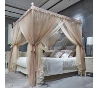 Wansiman Cortinas de Cama con Dosel de Cuatro Esquinas,Cortinas Cama con Dosel Malla,Cortina de Dosel de Cama de Doble Capa,Mosquitera De Princesa De Lujo,Fuerte Y Duradero,para niñas y Adultos