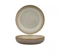 WANSLO Platos De Postre Estilo nórdico estilo japonés patrón vertical en relieve plato hondo plato de cena grueso hogar cerámica plato grande plato de ensalada de frutas Vajilla De Cena
