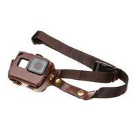 WANSUPYIN Funda protectora de piel sintética con correa para el hombro, anticaídas, sólida, accesorios para cámara GoPro Hero 6 5, café, Compacto