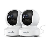 wansview 2K Camara Vigilancia WiFi Interior - 2Pack Camaras Vigilancia Domicilio WiFi 360° para Perros, Seguimiento del Movimiento, Detección de Humano, Grabación Continua, Audio Bidireccional