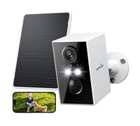 wansview Camara Vigilancia WiFi Exterior Solar - 2K Camaras Vigilancia Domicilio WiFi 2.4G hz Seguridad sin Cable con Batería, PIR Sirena, Visión Nocturna Color, IP65