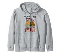 Want To Dilly Dally Funny Procrastination Cat y Capibara Sudadera con Capucha