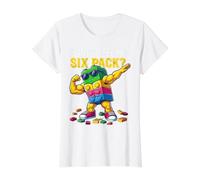 Want To See MY Six Pack Funny Blocks Bricks Master Builder Camiseta gráfica económica, Mujer, Blanco, S