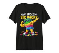 Want To See MY Six Pack Funny Blocks Bricks Master Builder Camiseta Premium