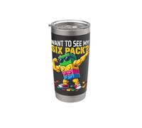 Want To See MY Six Pack Funny Blocks Bricks Master Builder Vaso térmico de acero inoxidable de doble pared