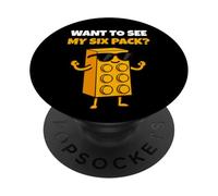 Want To See My Six Pack Funny Bricks Lover Master Builder PopSockets PopGrip Adhesivo