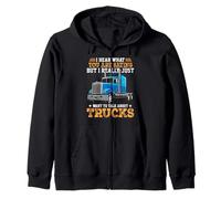 Want To Talk About Trucks Funny Truck Driver Trucker Sudadera con Capucha