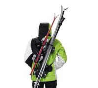 Wantalis - Skiback Doble - Un Producto revolucionario para Llevar Tus esquís liberando Tus Manos - Correas adaptables y Ajustables - Pack 1 skiback Infantil + 1 skiback Adulto Negro Doble