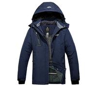 Wantdo Abrigo de Invierno Aislada con Vellón Chaqueta Capucha Desmontable a Prueba de Viento Parka Snowboard de Esquí Exteriores Chaqueta de Montaña de Senderismo para Mujer Azul Oscuro Small