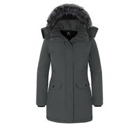 Wantdo Abrigo de Invierno Cálido para Mujer Chaqueta Abrigada a Prueba de Viento para Exteriores Chaqueta Acolchada de Algodón Parka Clásica Larga Gruesa Gris L