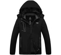 Wantdo Chaqueta de Esquí Cálida para Mujer Abrigo Impermeable con Capucha | Cortavientos,con Aislamiento Térmico,para Snowboard,Actividades al Aire Libre,Senderismo,puños Ajustables,Acampada