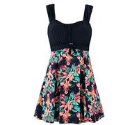 Wantdo Traje de Baño de Una Pieza para Mujer Talla Grande con Falda Cover Up Control Traje de Baño Bañador Verano Conjunto de Bikini Vestido para Playa Mar Piscina Azalea 48