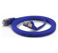 wantecWire Cable de par Trenzado extraplano Cat.6 FTP apantallado. Azul Azul Länge 1m