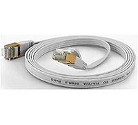 wantecWire Cable de par Trenzado extraplano Cat.6 FTP apantallado. Blanco Blanco Länge 0.2m