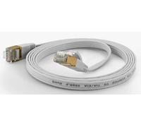 wantecWire Cable de par Trenzado extraplano Cat.6 FTP apantallado. Blanco Blanco Länge 5m