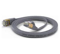 wantecWire Cable de par Trenzado extraplano Cat.6 FTP apantallado. Gris Gris Länge 0.5m