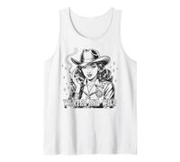 Wanted and Wild Cowgirl Vibe Retro Western Art Camiseta sin Mangas