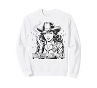 Wanted and Wild Cowgirl Vibe Retro Western Art Sudadera