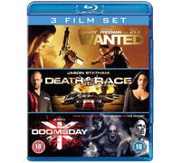 Wanted/Death Race/Doomsday (Blu-ray) James McAvoy Angelina Jolie Morgan Freeman