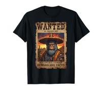 Wanted El Squatcho Reward 100 Tacos Escondite y Busca Bigfoot Camiseta