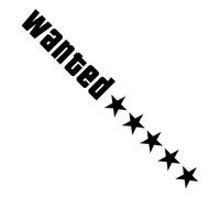 Wanted Five Stars - Adhesivo reflectante para ventana de coche, diseño impermeable, diseño gráfico de carrocería para motocicleta, de coche, revestimiento exterior, estilo personalizado
