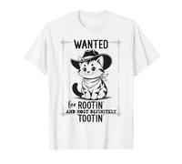 Wanted for Rootin Most Definitely Tootin Cowboy Cat Farting Camiseta