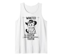 Wanted for Rootin Most Definitely Tootin Cowboy Cat Farting Camiseta sin Mangas