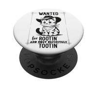 Wanted for Rootin Most Definitely Tootin Cowboy Cat Farting PopSockets PopGrip Adhesivo
