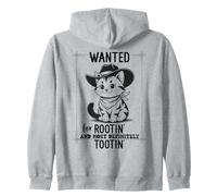 Wanted for Rootin Most Definitely Tootin Cowboy Cat Farting Sudadera con Capucha