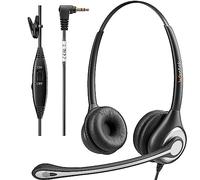Wantek Auriculares 602F con micrófono de reducción de Ruido para Control de Volumen Plug - and - Play de 2,5 mm para reuniones del Equipo de la Oficina del Centro de Llamadas