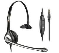 Wantek Auriculares Cableados para PC - Cascos On-Ear Ligeros, Micrófono con Cancelación de Ruido, Jack 3,5mm para Compatibilidad Universal Auriculares monofónicos