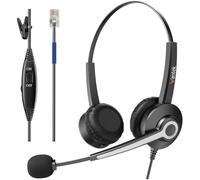 Wantek Auriculares de teléfono RJ9 monoaurale con micrófono de cancelación Ruido, Auriculares Cable para Cisco 7940 7942 7960 7971 Office IP teléfono Plantronics M10 M12 M22 Amplificadore