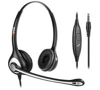 Wantek Auriculares Teléfono Móvil Binaural con Cancelación de Ruido Micrófono, Cascos Diadema para iPhone Samsung Huawei HTC LG ZTE Blackberry Celulares y Smartphones con Jack de 3,5 mm(F602J35)