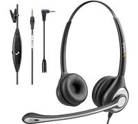 Wantek Auriculares Teléfono Móvil Binaural con Cancelación de Ruido Micrófono, Cascos Diadema para iPhone Samsung Huawei HTC LG ZTE Blackberry Celulares y Smartphones con Jack de 3,5 mm(F602J35)