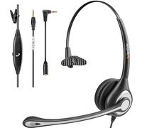 Wantek Auriculares Teléfono Móvil Mono con Cancelación de Ruido Micrófono, Cascos Diadema para iPhone Samsung Huawei HTC LG ZTE Blackberry Celulares y Smartphones con Jack de 3,5 mm(F600J35)